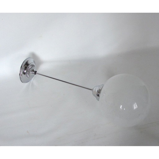 Vintage nickel and brass pendant lamp, 1930s