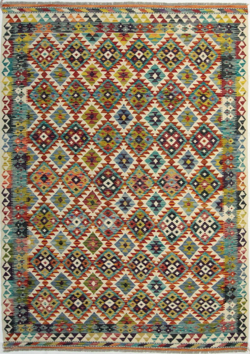 Original Old Style Kelim Afghan 245 X 172 Cm Top Condition