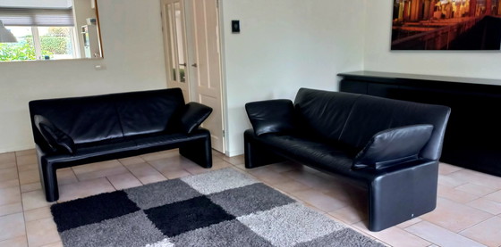 Image 1 of Jori Linea Sofa 2 Seater And 2.5 Seater - Black Leather