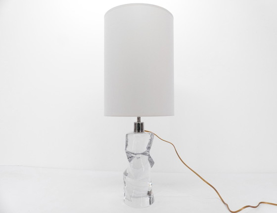 Image 1 of Scandinavian Translucent Glass Lamp Stand Olle Alberius, Orrefors 1970