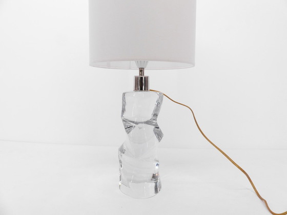 Image 1 of Scandinavian Translucent Glass Lamp Stand Olle Alberius, Orrefors 1970