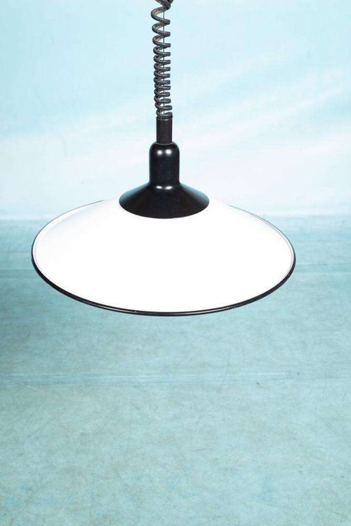 Swedish minimalist pendant lamp 1970s, vintage pull lamp