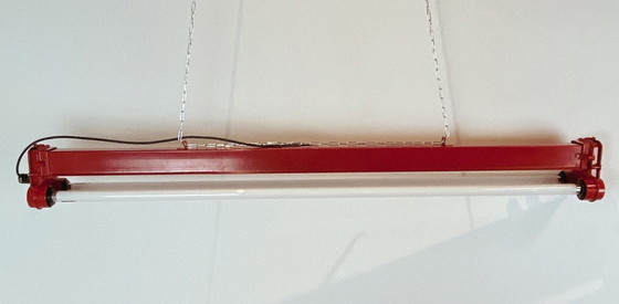 Image 1 of Vintage restored XL ceiling lamp from old factory