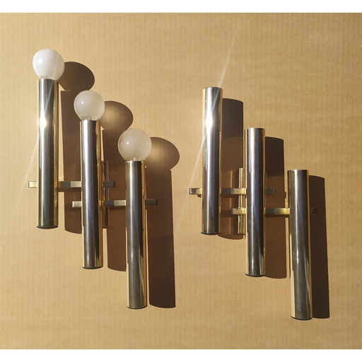 Italian vintage brass wall lamp,1970s