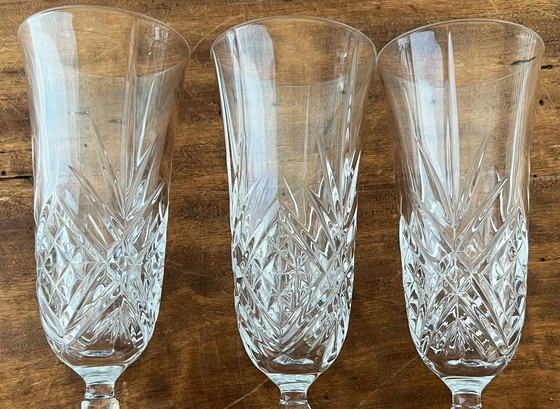 Image 1 of 3x Cristal d'Arques champagne flutes model Masquerade