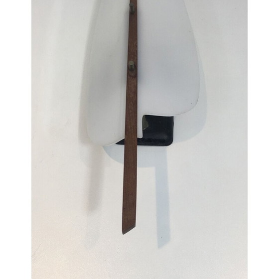 Image 1 of Coppia di lampade da parete vintage in plastica bianca e legno, 1970