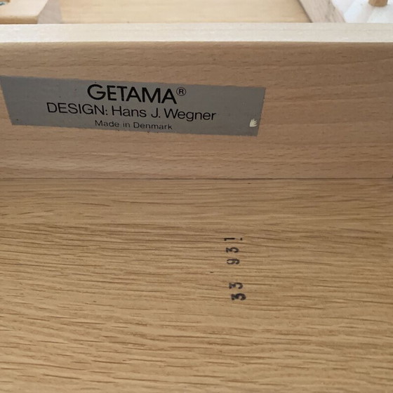 Image 1 of Scandinavian vintage solid oak coffee table by Hans Wegner for Getama, 1981