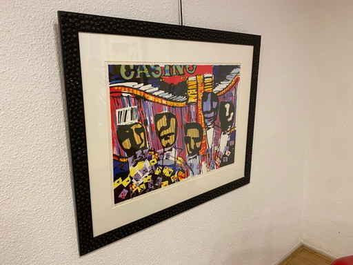Herman Brood Cassino zeefdruk – lithos zeefdrukken, Paper, Abstract (photo 2 of 5)