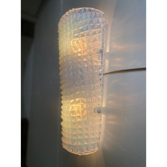 Image 1 of Set Of Two "Crocodile" Opalino Murano Glass Wall Sconces