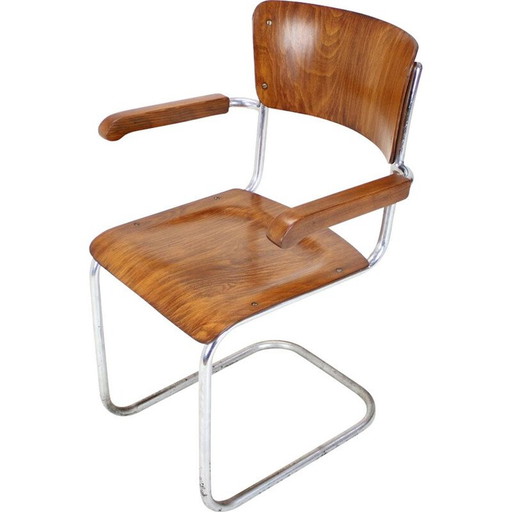 Vintage Bauhaus chrome armchair by Rudolf Vichr Prag, Czechoslovakia 1930s
