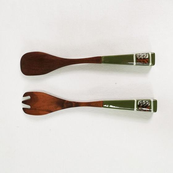 Image 1 of Vintage ceramic and teak cooking set for Ceramono, Germany 1960s