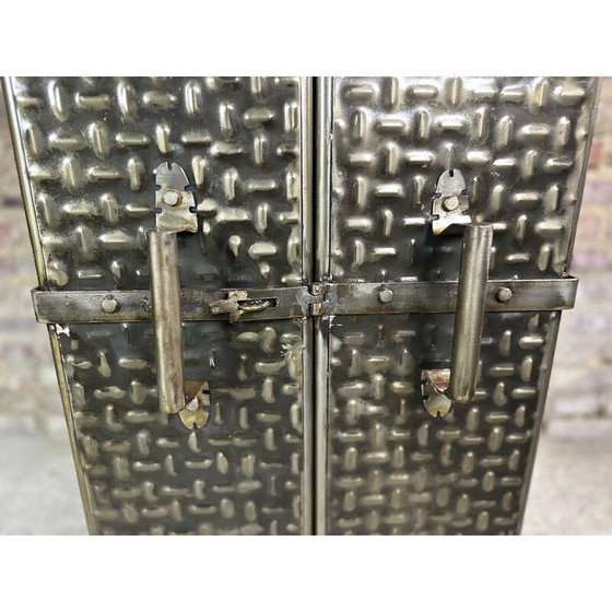Image 1 of Vintage embossed steel storage unit, 1980