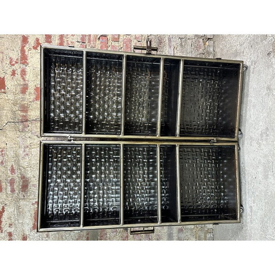 Image 1 of Vintage embossed steel storage unit, 1980