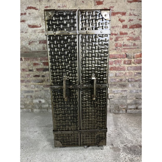 Image 1 of Vintage embossed steel storage unit, 1980