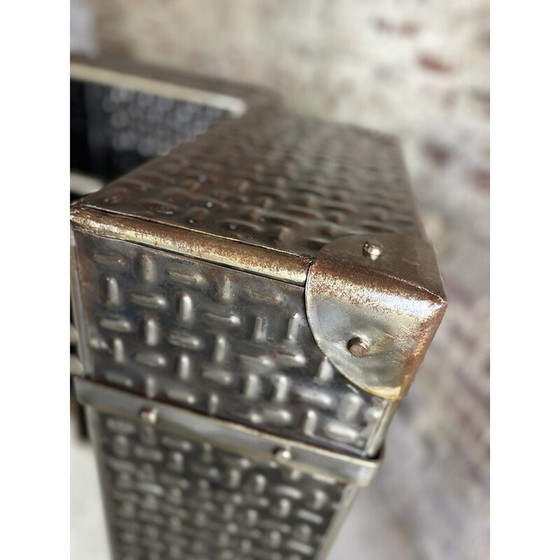 Image 1 of Vintage embossed steel storage unit, 1980