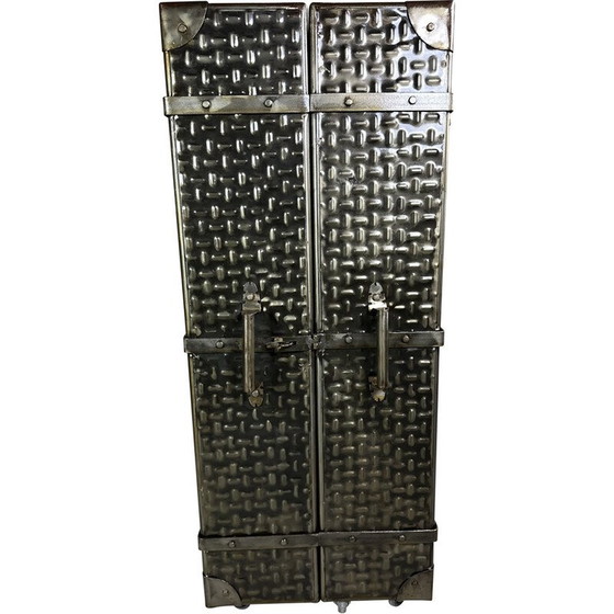 Image 1 of Vintage embossed steel storage unit, 1980
