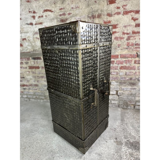 Image 1 of Vintage embossed steel storage unit, 1980