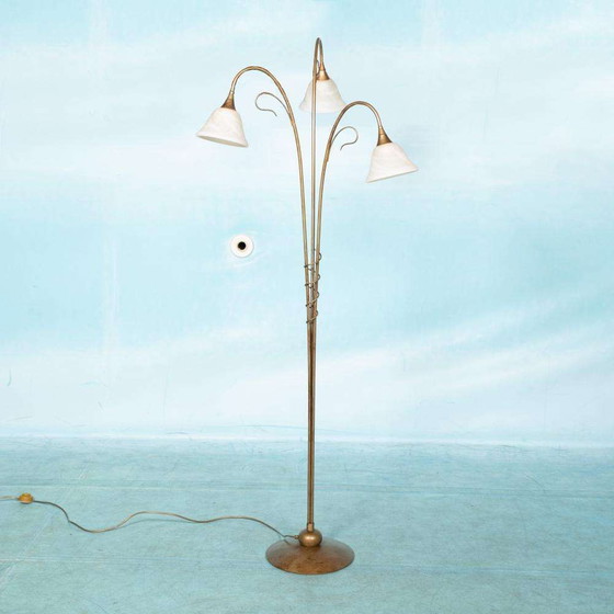 Image 1 of Bohemian glass floor lamp 70s/80s, Japandi floor lamp