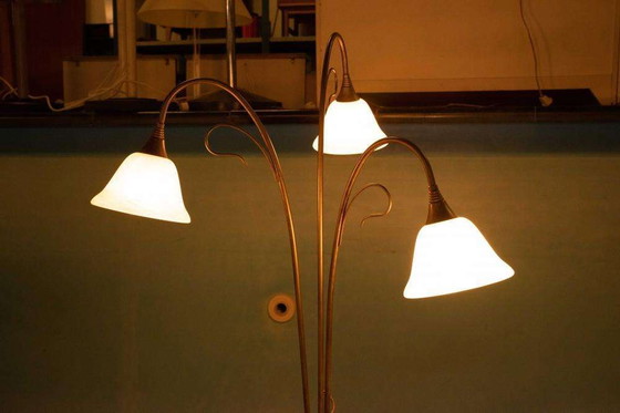 Image 1 of Bohemian glass floor lamp 70s/80s, Japandi floor lamp