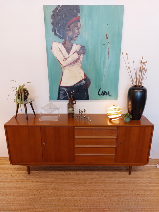 Image 1 of Buffet vintage / buffet en teck plaqué 1970 clone