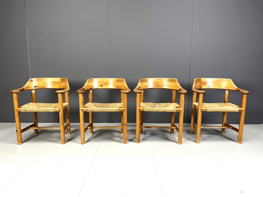 Rainer Daumiller pine wood dining chairs for Hirtshals Savvaerk - set of 4 - 1970s