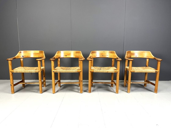 Image 1 of Rainer Daumiller pine wood dining chairs for Hirtshals Savvaerk - set of 4 - 1970s