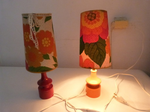 2x Lámpara de mesa kitsch vintage Lámpara de noche