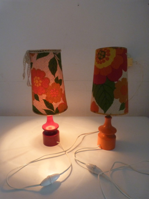 2x Lámpara de mesa kitsch vintage Lámpara de noche