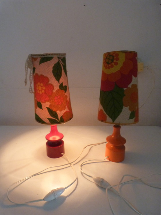Image 1 of 2x Lampada da tavolo kitsch vintage e lampada da comodino