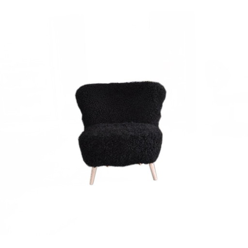 Vintage sheepskin Cocktail Club chair, 1960