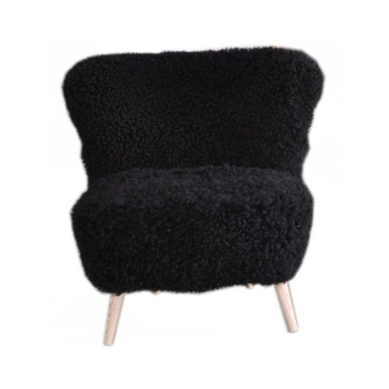 Image 1 of Vintage sheepskin Cocktail Club chair, 1960