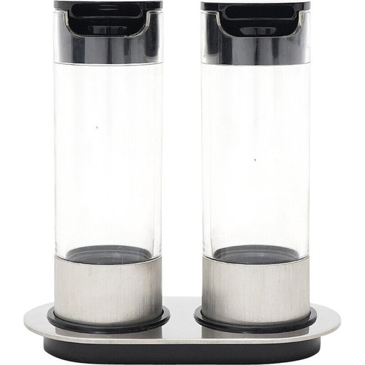 Vintage cylindrical oil and vinegar set by Studio Opi for Cini and Nils, 1970s