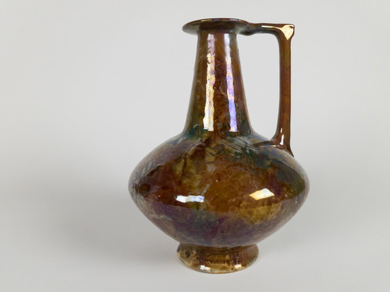 Image 1 of Mobach ceramics - Unica - Klaas III - earthenware ear jug with mottled luster glaze