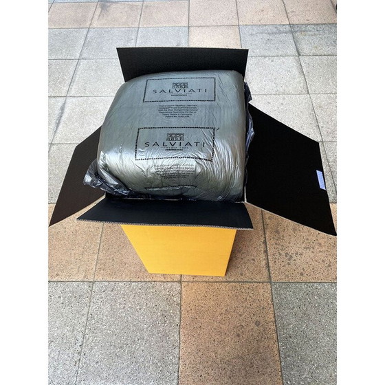 Image 1 of Vaso vintage in ambra decorato con raggi bianchi e un rosso di Salviati Murano Francesco lucchese, 2005