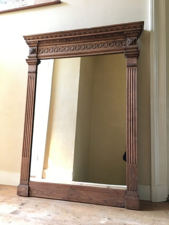 Image 1 of Large Oak Mirror From The Loire Region 139 Cm.