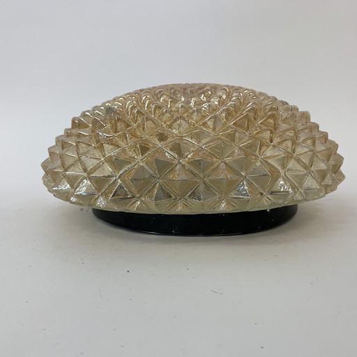 Glass Ceiling/Wall Lamp Sconce, Mid-Century Design, 1970s