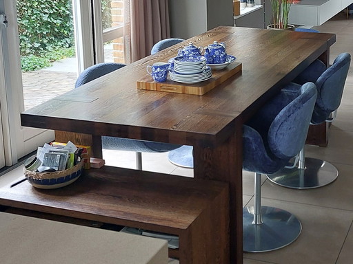 Michel Seuren Solid Wenge. dining table, bench and stools