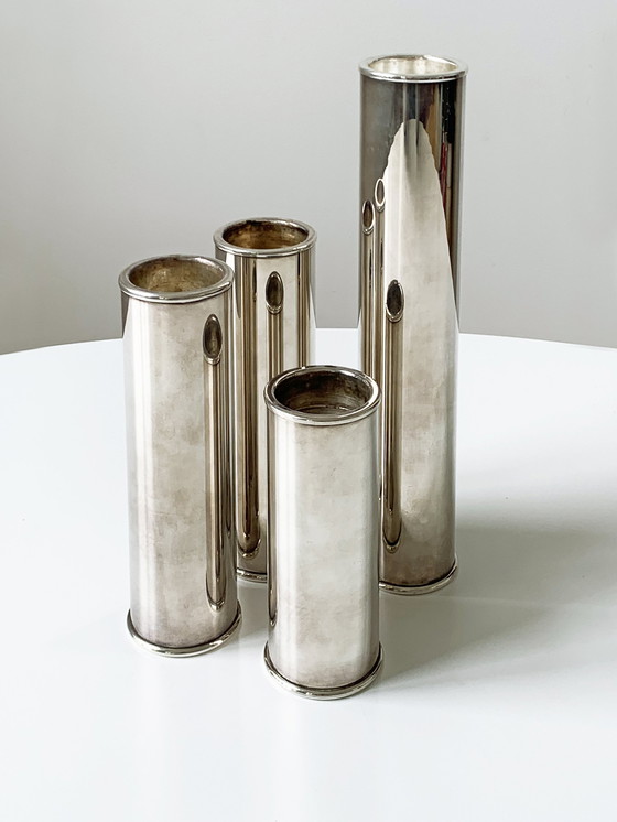 Image 1 of 4X Wilkens Silver-plated Design Candlesticks