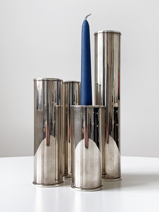 Image 1 of 4X Wilkens Silver-plated Design Candlesticks