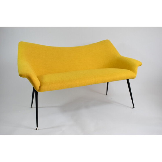 Image 1 of Vintage 2-seater sofa in metal and velvet, Germany 1960