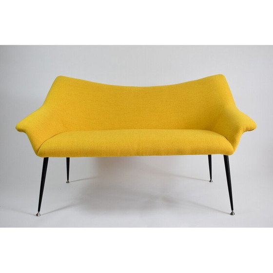 Image 1 of Vintage 2-seater sofa in metal and velvet, Germany 1960