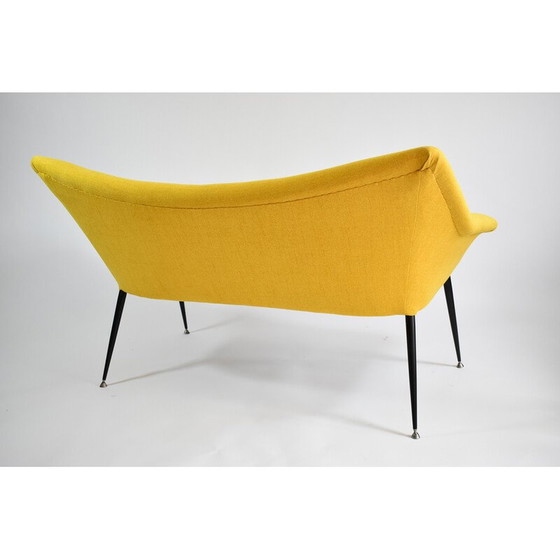Image 1 of Vintage 2-seater sofa in metal and velvet, Germany 1960