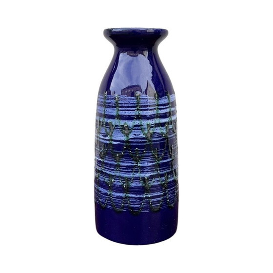 Image 1 of Vintage ceramic vase in cobalt blue for Strehla Keramik, Germany 1960
