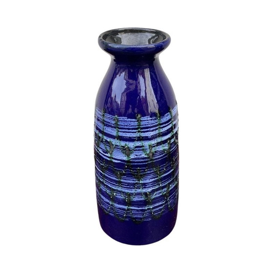 Image 1 of Vintage ceramic vase in cobalt blue for Strehla Keramik, Germany 1960