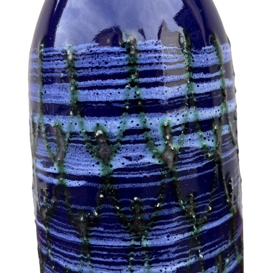 Image 1 of Vintage ceramic vase in cobalt blue for Strehla Keramik, Germany 1960