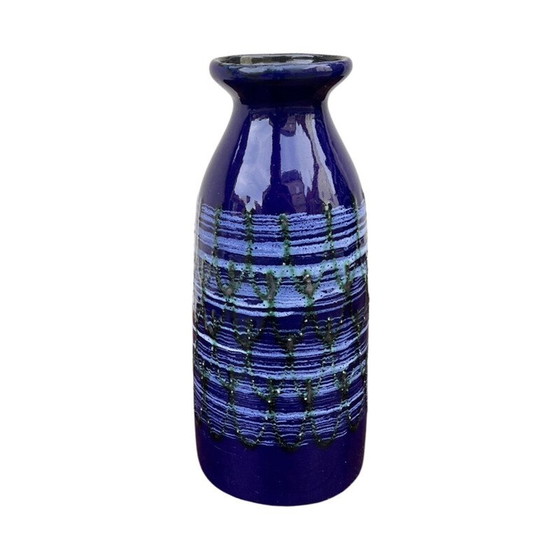 Image 1 of Vintage ceramic vase in cobalt blue for Strehla Keramik, Germany 1960