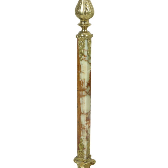 Image 1 of Hollywood Regency Coat Stand Onyx And Brass