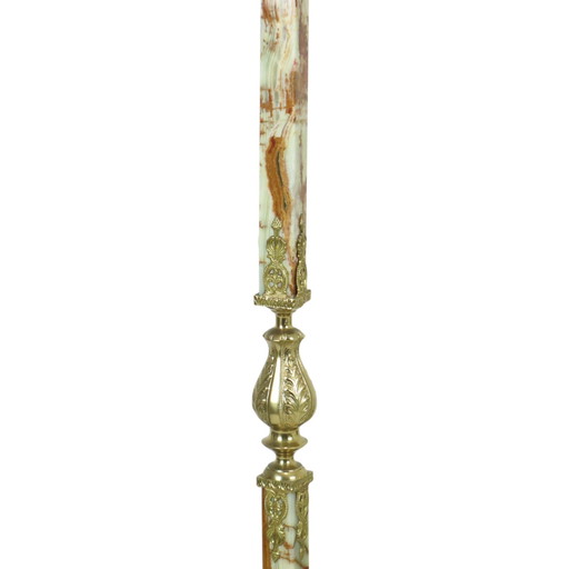 Hollywood Regency Coat Stand Onyx And Brass