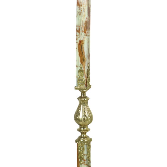 Image 1 of Hollywood Regency Coat Stand Onyx And Brass