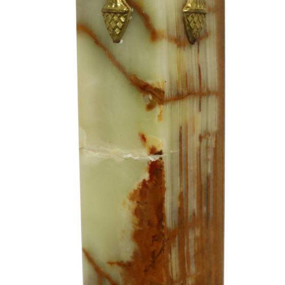 Image 1 of Hollywood Regency Coat Stand Onyx And Brass